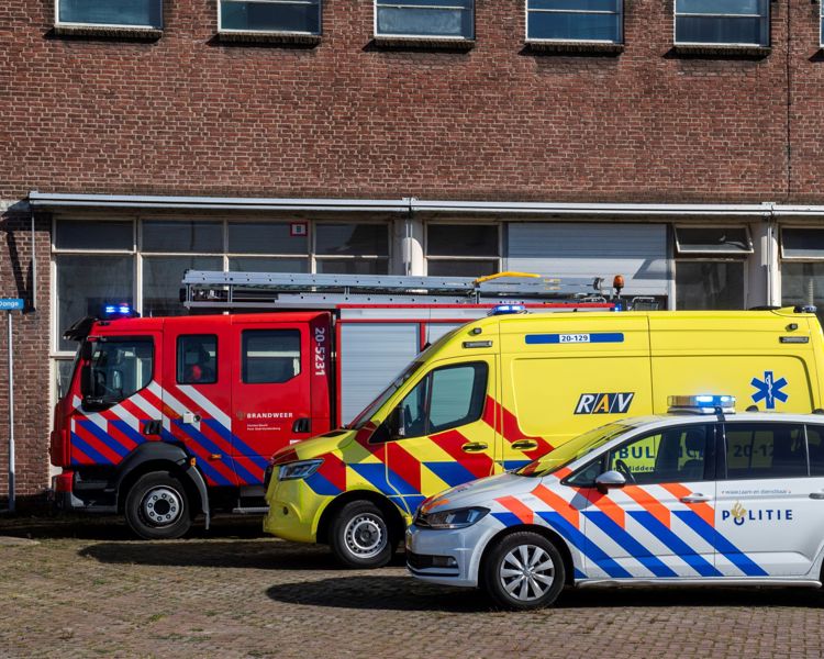 Voertuig van brandweer, ambulance en politie