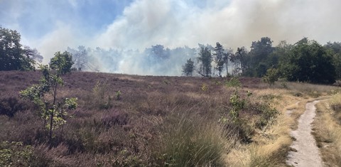 heidebrand met veel rook